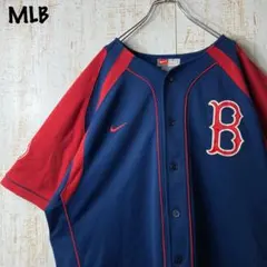 NIKE MLB メジャー ゲームシャツ 刺繍 XLレッドソックス アメリカ古着