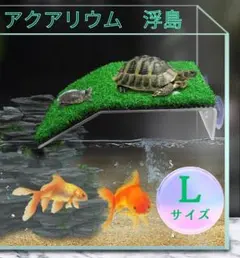 アクアリウム用浮島　水槽台　亀　爬虫類　甲羅干し台　Lサイズのサムネイル
