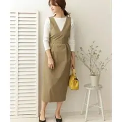 アーバンリサーチドアーズ ジャンパースカート ノースリーブワンピース ベージュ