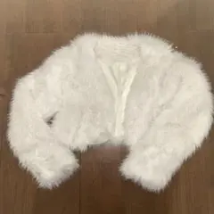 ホワイトファーショートジャケット