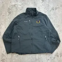 Eddie Bauer　ソフトシェルジャケット　L　グレー　刺繍ロゴ　古着