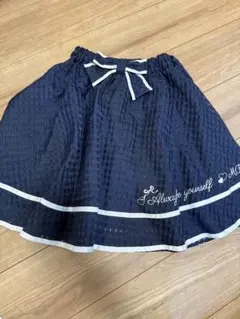メゾピアノ　ジュニア　160 ネイビー リボン付き　スカート