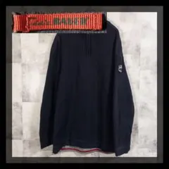 【美品】Eddi Bauer　エディーバウアー　ハーフジップアップ　ニット　紺