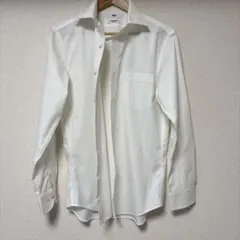 ユニクロ　スーパーノンアイロンスリムフィットシャツ　M ホワイト　ワイドカラー