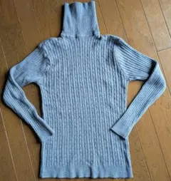 リブ編み タートルネック セーター グレー　メンズM　試着のみ