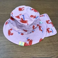 [試着のみ] BREEZE カニ柄 キッズ 日よけ付き ハット52-54cmのサムネイル