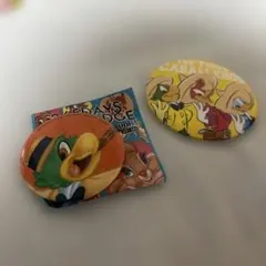 ディズニー ホセキャリオカ　パンチート　ドナルド　3人の騎士 缶バッジ 2点