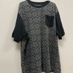 COACH シグネチャー柄 半袖Tシャツ ブラック XL