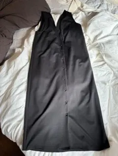 ノースリーブ ブラック ロングワンピース