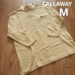 CALLAWAY キャロウェイ ハイネック 長袖　七分Tシャツ ボーダー柄