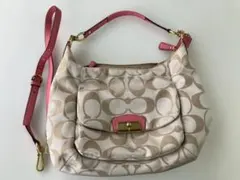 COACH シグネチャー ショルダーバッグ ピンク