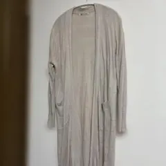 リネン100%美品Bou Jeloudベージュ ロングカーディガン ポケット付き