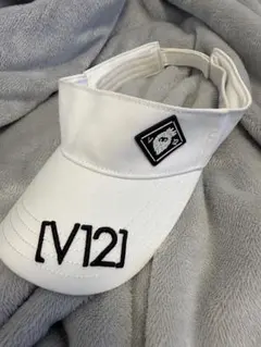 【美品】V12 ゴルフ サンバイザー ホワイト（内側汚れあり）のサムネイル