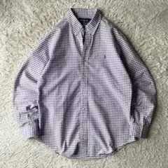 ラルフローレン　00s シャツ 長袖 L 紫 ギンガムチェック