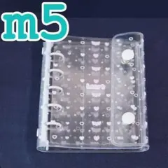 ｍ５サイズ　５穴バインダー　ハート柄　クリアリフィル５枚セット