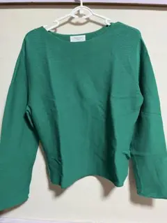 OPAQUE.CLIP グリーン ストライプ 長袖 Tシャツ