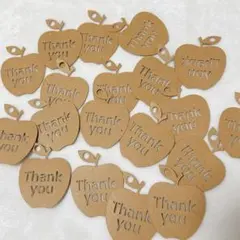 リンゴ型　thankyouタグ サンキュー　38枚セット　果物　秋