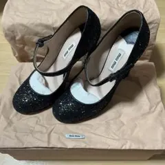 【今週末削除！セール中】 MIU MIU グリッターパンプス(37サイズ)