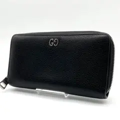 【極美品】GUCCI 長財布 ドリアン ラウンドジップ レザー ロゴ金具 黒