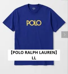 ポロラルフローレン　クルーネック　半袖Tシャツ　ロゴプリント　LL 青 黄色