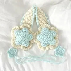 フリル 星モチーフ イヤーマフ ヘッドドレス ハンドメイド　ウィッシュコア