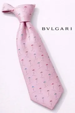 BVLGARI ピンク ネクタイ 傘柄