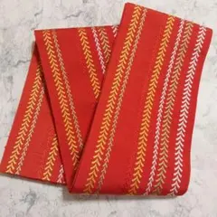 ☆刺繍半幅帯☆　赤系