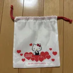 平成レトロハローキティ ハート柄巾着袋