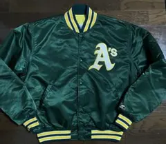 【10%割可】新品アスレチックススタジアムジャンパーダークグリーン系39960円 10%割可】新品アスレチックススタジアムジャンパーダークグリーン系