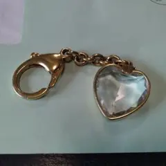 SWAROVSKI ゴールド ハート型キーホルダー