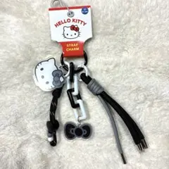 お値下げ　サンリオ　ハローキティ ストラップチャーム　モノトーンのサムネイル