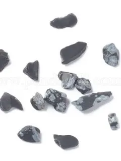ハンドメイドパーツ デコパーツ さざれ石 黒曜石 スノーフレーク 50g