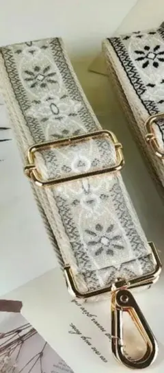 【新品】ショルダーストラップ バッグ 付け替え 肩掛け ☆ベージュ&グレー☆