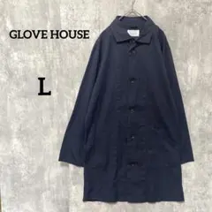 GLOVE HOUSE ステンカラーコート ネイビー　レディース　長袖綿100%