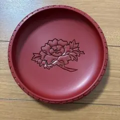 村上堆朱の花彫刻菓子盆