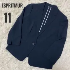 美品 espritmur 七分袖 きれいめジャケット フォーマル 薄手 紺 11