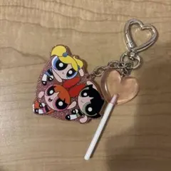 パワーパフガールズ アクリルキーホルダー ハートチャーム付き