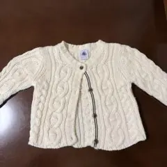 プチバトー アイボリー カーディガン 74cm