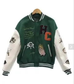 ハーシュアンドクルーエル 刺繍入りスタジャン 緑