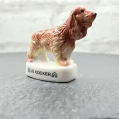 フェーヴフランス動物コッカースパニエル犬フェーブミニチュア陶器のサムネイル