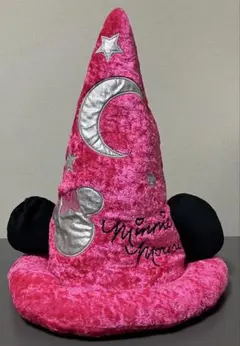 ディズニー　ミニーマウスピンク帽子　耳付き