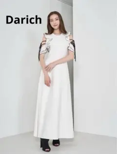 Darich フリルロングワンピース リボン　ニット　ホワイト
