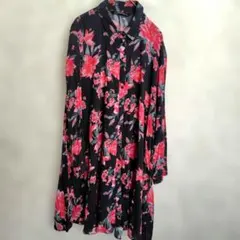 ZARA WOMAN PREMIUM DENIM フローラル シャツ チュニック