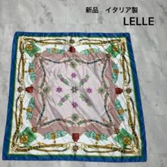 新品 イタリア製 LELLE スカーフ バンダナ ハンカチ 大判 総柄