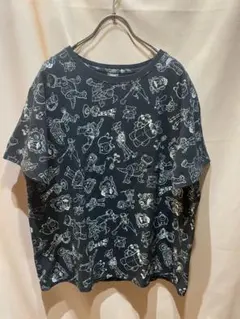トイストーリー4 総柄　キャラクター　Tシャツ LLサイズ 黒