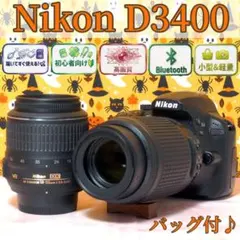 Nikon D3400★Bluetooth★一眼レフカメラ★バッグ付★スマホ転送
