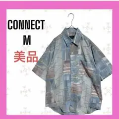 [CONNECT] パステルカラー　レギュラーカラー総柄　半袖　シャツ　極美品