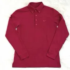 【美品】Nike Golf 長袖ポロシャツメンズM DRI-FITピンク ナイキ