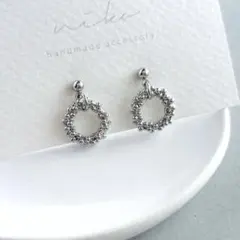 60｜ シルバー つぶつぶ リング ピアス イヤリング アクセサリー 小ぶり