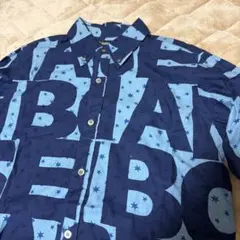 【英字ロゴ】長袖シャツ　柄シャツ　シャツ　星柄 bohemians ボヘミアンズ